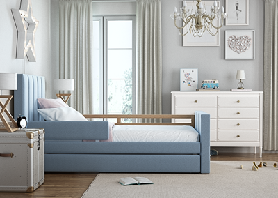 Кровать Ellipsefurniture Кровать подростковая Cosy спальное место 90*200 см (голубой) арт. KD010202010101