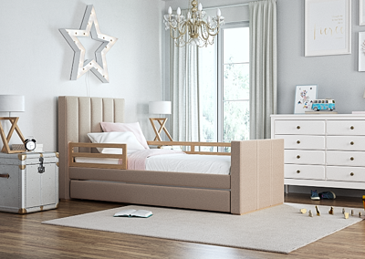 Кровать Ellipsefurniture Кровать подростковая Cosy спальное место 90*200 см (бежевый) арт. KD010201010101