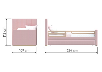 Кровать Ellipsefurniture Кровать подростковая Cosy спальное место 90*200 см (бежевый) арт. KD010201010101