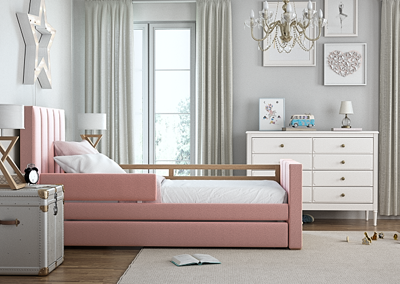 Кровать Ellipsefurniture Кровать подростковая Cosy спальное место 90*200 см (розовый) арт. KD010203010101