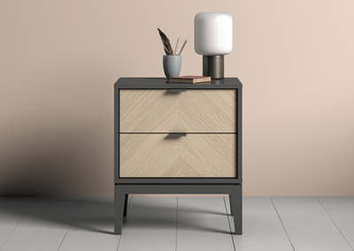 Мебель Ellipsefurniture Тумба прикроватная Fjord 2 ящика (темно-серый) арт. FJ010102070101