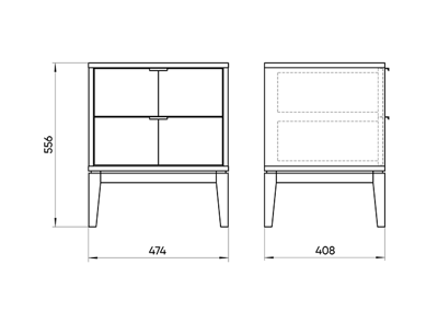 Мебель Ellipsefurniture Тумба прикроватная Fjord 2 ящика (темно-серый) арт. FJ010102070101