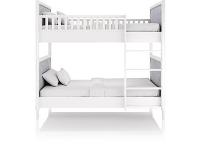 Кровать двухъярусная Ellipsefurniture Кровать двухъярусная Elit (белый, серая ткань) арт. ET010111020101