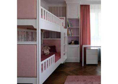 Кровать двухъярусная Ellipsefurniture Кровать двухъярусная Elit (белый, розовая ткань) арт. ET010110020109