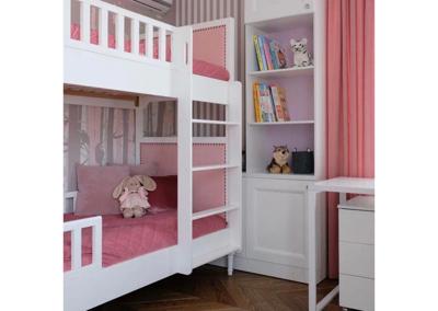 Кровать двухъярусная Ellipsefurniture Кровать двухъярусная Elit (белый, розовая ткань) арт. ET010110020109