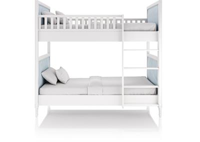 Кровать двухъярусная Ellipsefurniture Кровать двухъярусная Elit (белый, голубая ткань) арт. ET010109020109