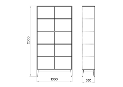 Мебель Ellipsefurniture Стеллаж Fjord размер L (темно-серый) арт. FJ010102100101