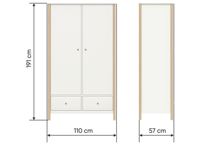 Мебель Ellipsefurniture Шкаф Classic 2-х створчатый (серый) арт. CLMBCA03010199