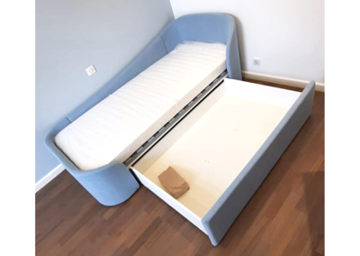 Диван-кровать Ellipsefurniture Диван-кровать KIDI Soft с низким изножьем 90*200 см R (голубой) арт. KD010504020101