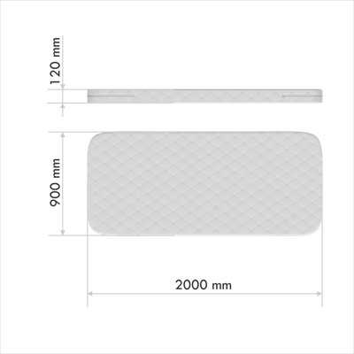 Матрас Ellipsefurniture Матрас для дивана-кровати KIDI soft кокос/eco-foam/латекс 12 см (90*200 см) арт. KD030101050301