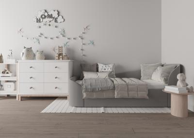 Диван-кровать Ellipsefurniture Диван-кровать KIDI Soft с низким изножьем 90*200 см R (серый) арт. KD010502020101
