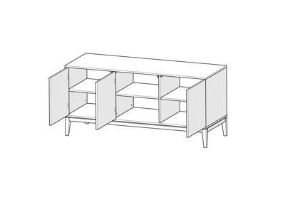 Тумба Ellipsefurniture Тумба Fjord 3 двери глубина 55 см (белый) арт. FJ010101260101