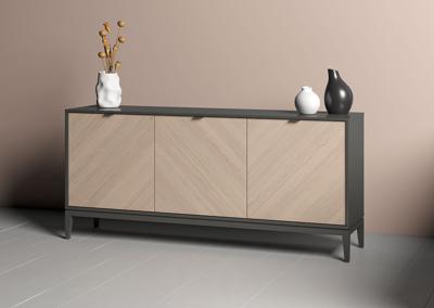 Тумба Ellipsefurniture Тумба Fjord 3 двери глубина 42 см (темно-серый) арт. FJ010102250101