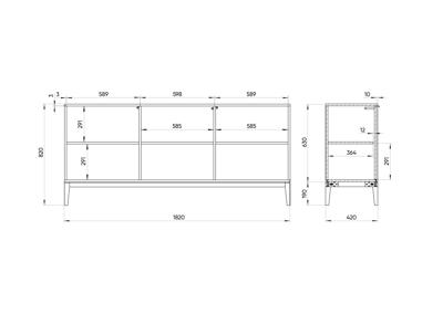 Тумба Ellipsefurniture Тумба Fjord 3 двери глубина 42 см (темно-серый) арт. FJ010102250101