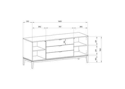 Тумба Ellipsefurniture Тумба Fjord 2 двери 3 ящика (темно-серый) арт. FJ010102210101