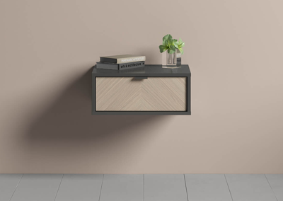 Консоль Ellipsefurniture Тумба прикроватная Fjord 1 ящик подвесная (темно-серый) арт. FJ010102310101