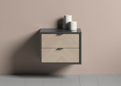 Консоль Ellipsefurniture Тумба прикроватная Fjord 2 ящика подвесная (темно-серый) арт. FJ010102290101