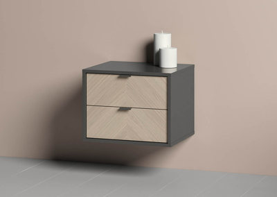 Консоль Ellipsefurniture Тумба прикроватная Fjord 2 ящика подвесная (темно-серый) арт. FJ010102290101