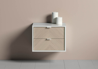 Консоль Ellipsefurniture Тумба прикроватная Fjord 2 ящика подвесная (белый) арт. FJ010101290101