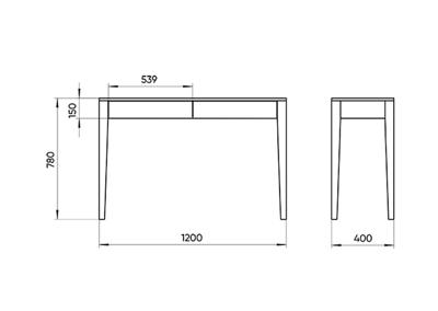 Консоль Ellipsefurniture Консоль Fjord с двумя ящиками 120*40 см (белый) арт. FJ010101170101