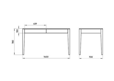 Мебель Ellipsefurniture Стол письменный Fjord 140*70 см (белый) арт. FJ010101180101