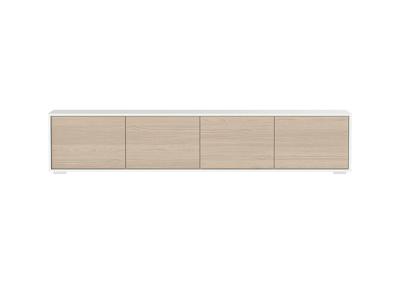 Мебель Ellipsefurniture Тумба Hub 4 двери напольная на низких ножках (белый, натуральный) арт. HU010101240101