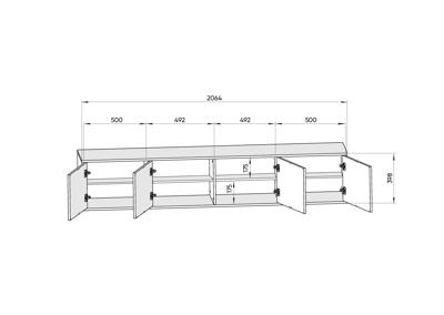 Мебель Ellipsefurniture Тумба Hub 4 двери подвесная (белый, натуральный) арт. HU010101250101