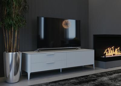 Мебель Ellipsefurniture Тумба Type oak под ТВ 2 ящика откидная дверь (светло-серый) арт. TY010204250101