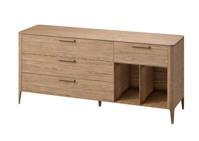 Тумба Ellipsefurniture Тумба Type oak 4 ящика 2 полки ширина 180 см (натуральный дуб) арт. TY010201230101