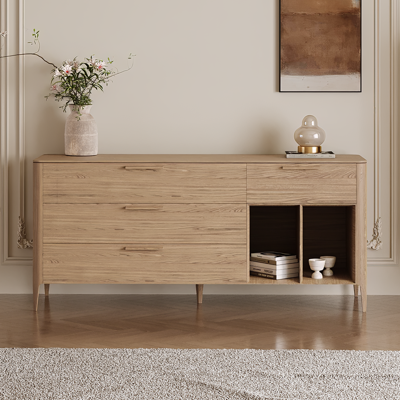 Тумба Ellipsefurniture Тумба Type oak 4 ящика 2 полки ширина 180 см (натуральный дуб) арт. TY010201230101