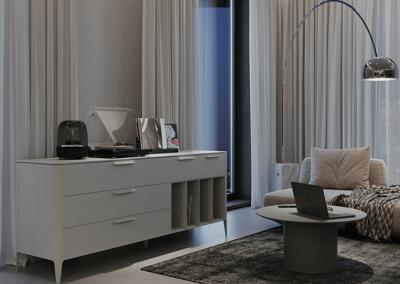 Тумба Ellipsefurniture Тумба Type oak 5 ящиков 4 полки ширина 200 см (молочный) арт. TY010206240101