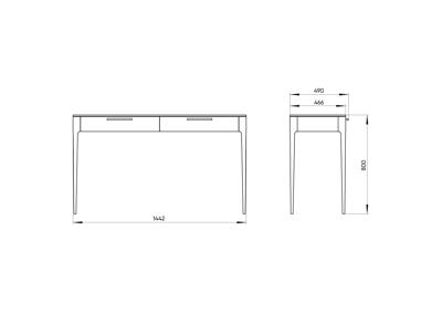 Консоль Ellipsefurniture Консоль Type oak 2 ящика ширина 140 см (темно-серый) арт. TY010207140101