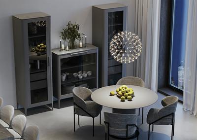 Витрина Ellipsefurniture Витрина Type oak стеклянная высота 200 см L (темно-серый) арт. TY010207030101