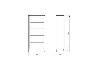 Мебель Ellipsefurniture Стеллаж Type oak 200 см (серый) арт. TY010203180101