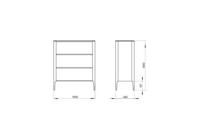 Мебель Ellipsefurniture Стеллаж Type oak 120 см (светло-серый) арт. TY010204170101