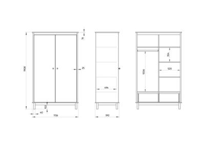 Шкаф Ellipsefurniture Шкаф Classic 2-х створчатый со скрытыми ящиками (белый) арт. CLMBCA01070101