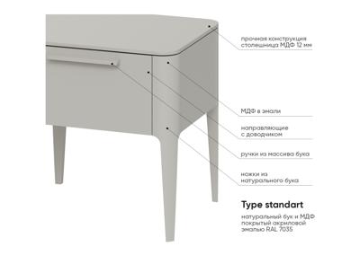 Мебель Ellipsefurniture Тумба прикроватная Type 2 ящика ширина 50 см (серо-бежевый) арт. TY010304320101