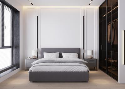 Мебель Ellipsefurniture Тумба прикроватная Type 2 ящика ширина 50 см (серый) арт. TY010303320101