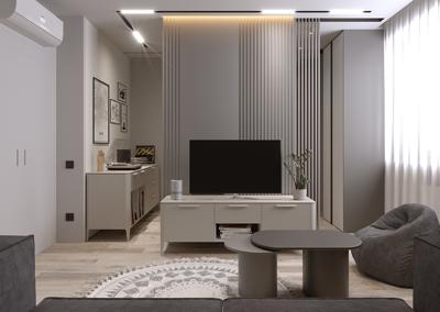 Тумба под ТВ Ellipsefurniture Тумба Type под ТВ ширина 160 см (светло-серый) арт. TY010302280101