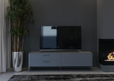 Тумба под ТВ Ellipsefurniture Тумба Type под ТВ 2 ящика откидная дверь (темно-серый) арт. TY010306260101