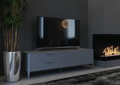 Тумба под ТВ Ellipsefurniture Тумба Type под ТВ 2 ящика откидная дверь (темно-серый) арт. TY010306260101