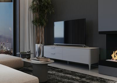 Тумба под ТВ Ellipsefurniture Тумба Type под ТВ 2 ящика откидная дверь (серо-бежевый) арт. TY010304260101