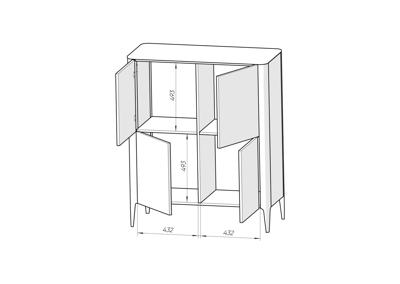 Мебель Ellipsefurniture Шкаф Type 4 двери (серо-бежевый) арт. TY010304340101