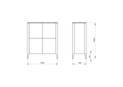 Мебель Ellipsefurniture Шкаф Type 4 двери (серый) арт. TY010303340101