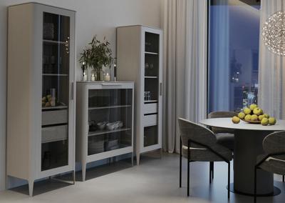 Витрина Ellipsefurniture Витрина Type стеклянная высота 120 см (серо-бежевый) арт. TY010304010101