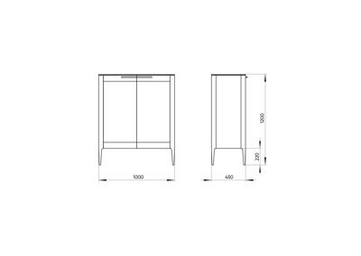 Витрина Ellipsefurniture Витрина Type стеклянная высота 120 см (серый) арт. TY010303010101