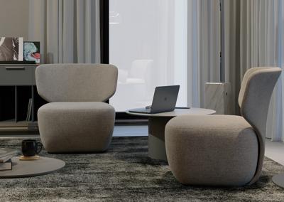 Кресло Ellipsefurniture Кресло Ellipse E5.2 (бежевый, рогожка) арт. KP010201030101