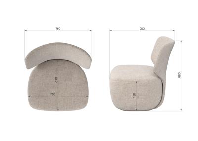 Кресло Ellipsefurniture Кресло Ellipse E5.2 (бежевый, экокожа, рогожка) арт. KP010204030101