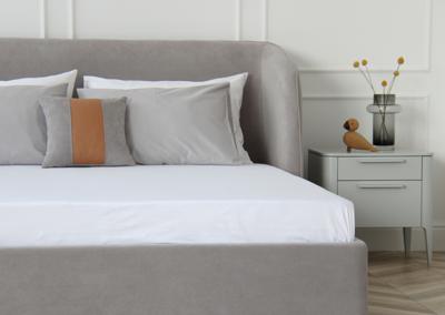 Кровать Ellipsefurniture Кровать двуспальная Classic 160 см (серый, велюр) арт. СF010202150501