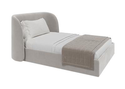 Кровать Ellipsefurniture Кровать двуспальная Classic 140 см (серый, велюр) арт. СF010202140501